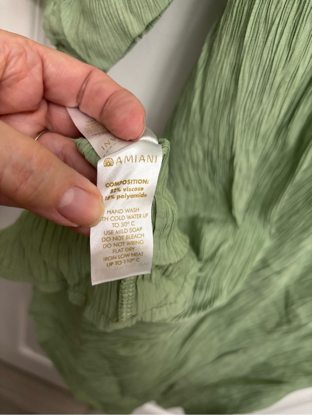 Amiani Sage Green ResortWear V-Neck/V-Back Women’s Mini Dress/Swimsuit Coverup - Picture 8 of 10